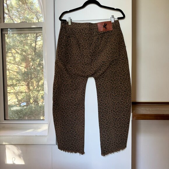 New Free People OneTeaspoon Cheetah Sinner Pants Barrel Jeans 28 Tobacco - Picture 8 of 11